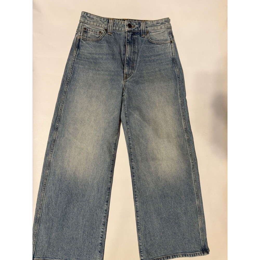 KHAITE Delina Denim Wide-Leg Jean Blue Sz 26. NWT. Retails $620 - Picture 2 of 13